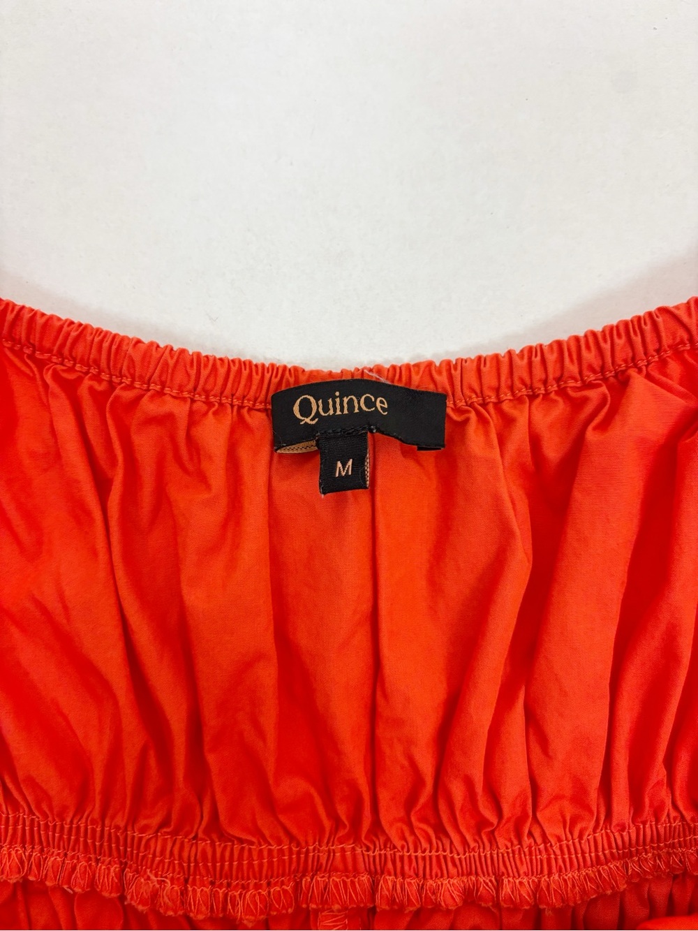 Quince 100% Organic Cotton Keyhole Midi Dress Vermilion Red Size M - Picture 9 of 14